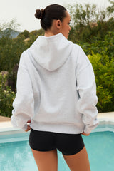 Appliqué Oversized Hoodie in Heather Grey