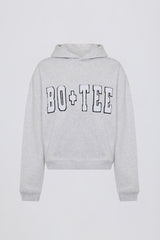 Appliqué Oversized Hoodie in Heather Grey