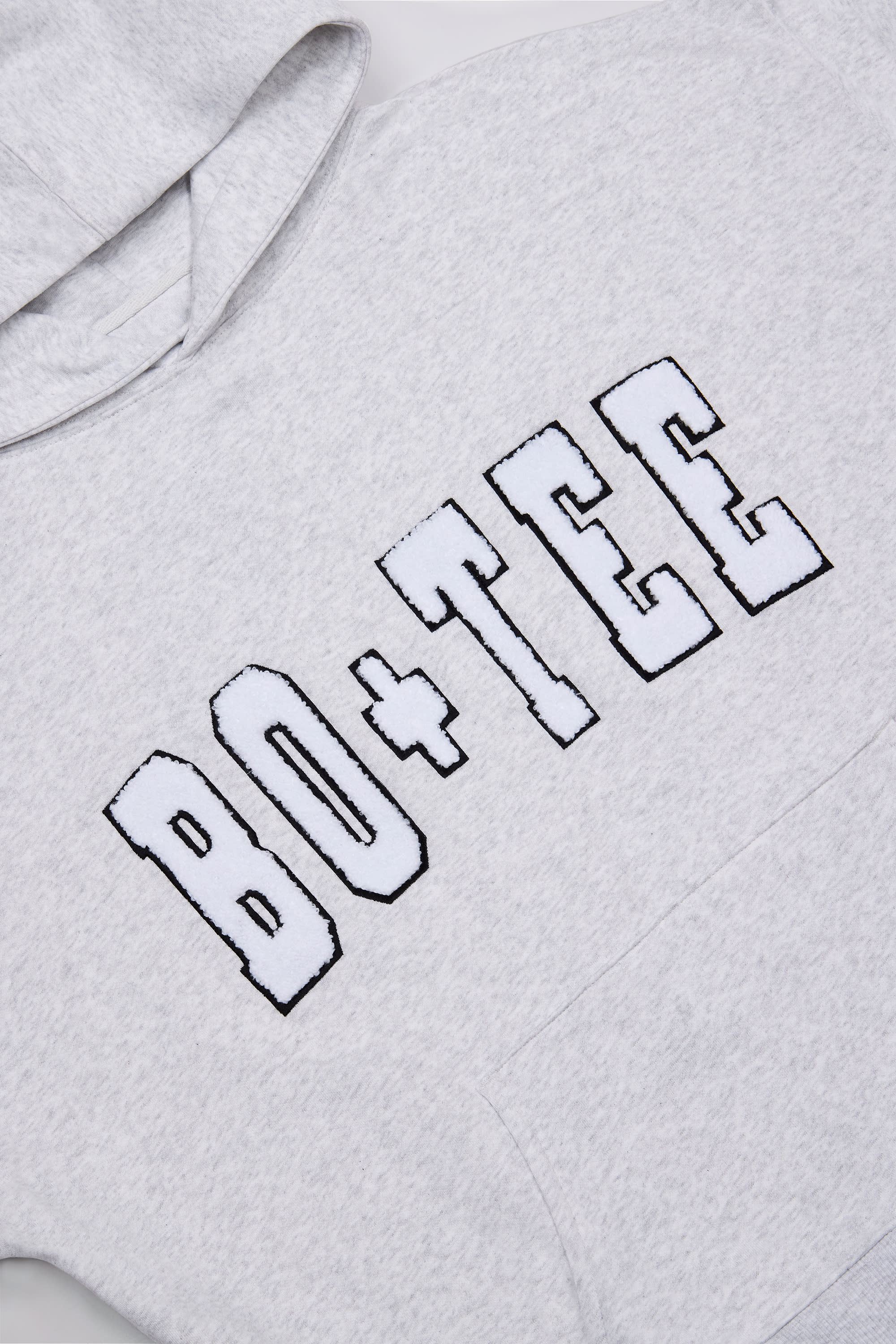 Appliqué Oversized Hoodie in Heather Grey
